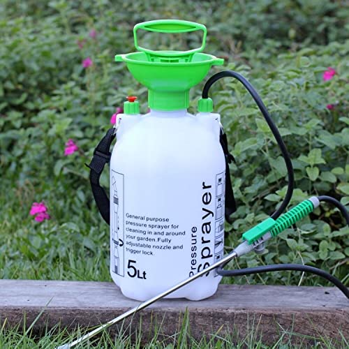 Knapsack - Pulverizador de jardín de 5 L, 8 L y 16 L, pulverizador de acción para herbicidas, ideal para pesticidas, insecticidas, fungicidas, viene con boquilla para correa de hombro y cierre de