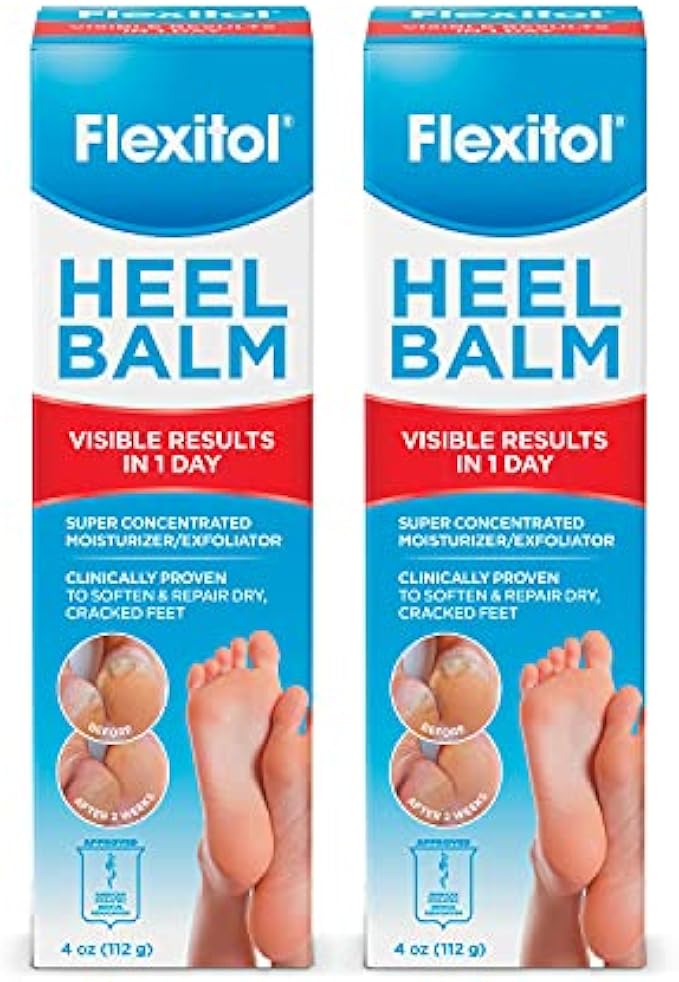 Flexitol Heel Balm, Rich Moisturizing & Exfoliating Foot Cream, 4 Oz Tube (Pack of 2)