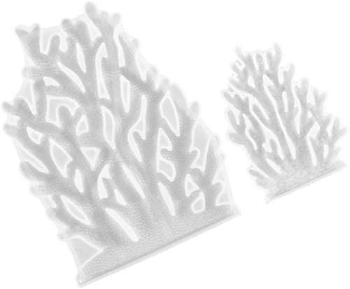 ARTIBETTER Adorno para galletas, 2 piezas de moldes de fondant de coral, molde de fundición de bricolaje, molde de silicona hecho a mano, molde de