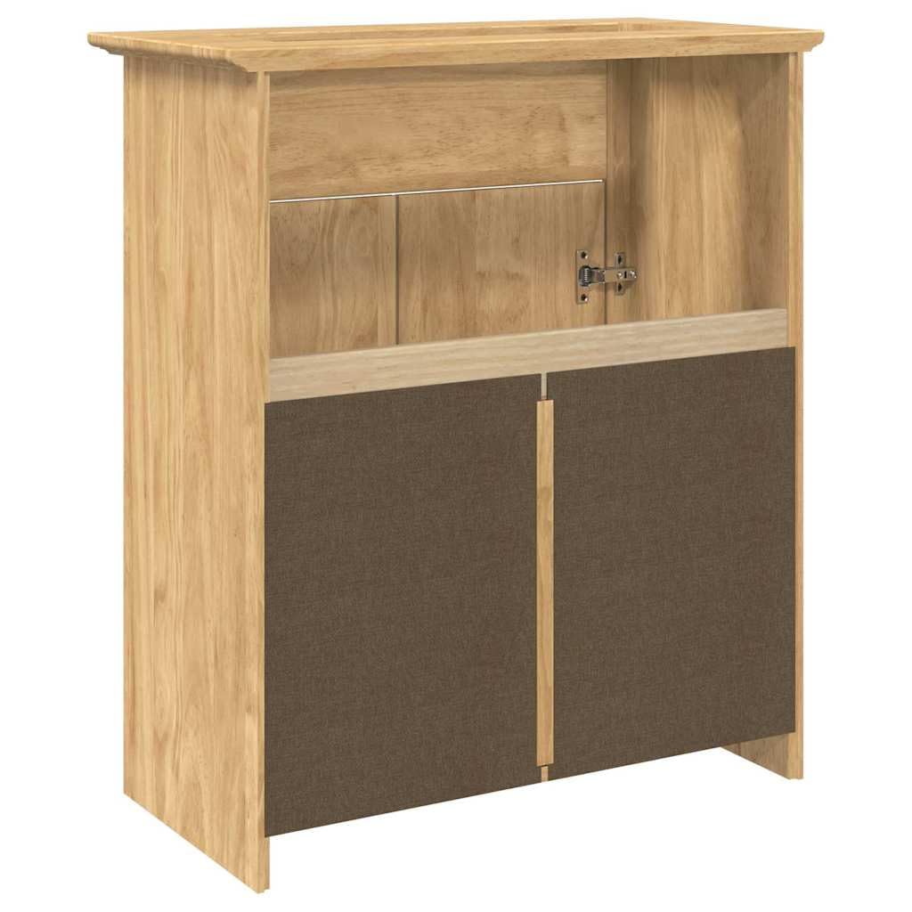 Bodo Armoire de salle de bain marron miel 70 x 35 x 80 cm en bois avec 2 portes, espace de rangement pour ensemble de meubles de salle de bain, idéal comme meuble sous lavabo, armoire de