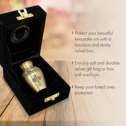 Image of Gold Love of Christ Cremation Urn for Ashes for Women - Personalized Cremation Urns for Human Ashes Adult Female Decorative Urns - Beautifully Handcrafted Cross Urn