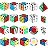 20 Packs Speed Cube Set Cube Bundle 1×3 2×2 2×3 3×3 4×4 5×5 Megaminx Pyramid Skew Mirror Ivy Sticker Cube Puzzles Toys…