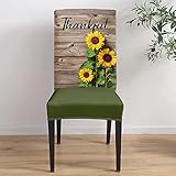 Sunflower Chair Covers Set of 6, Stretch Washable Dining Chair Slipcovers, Super Fit Removable Kitch