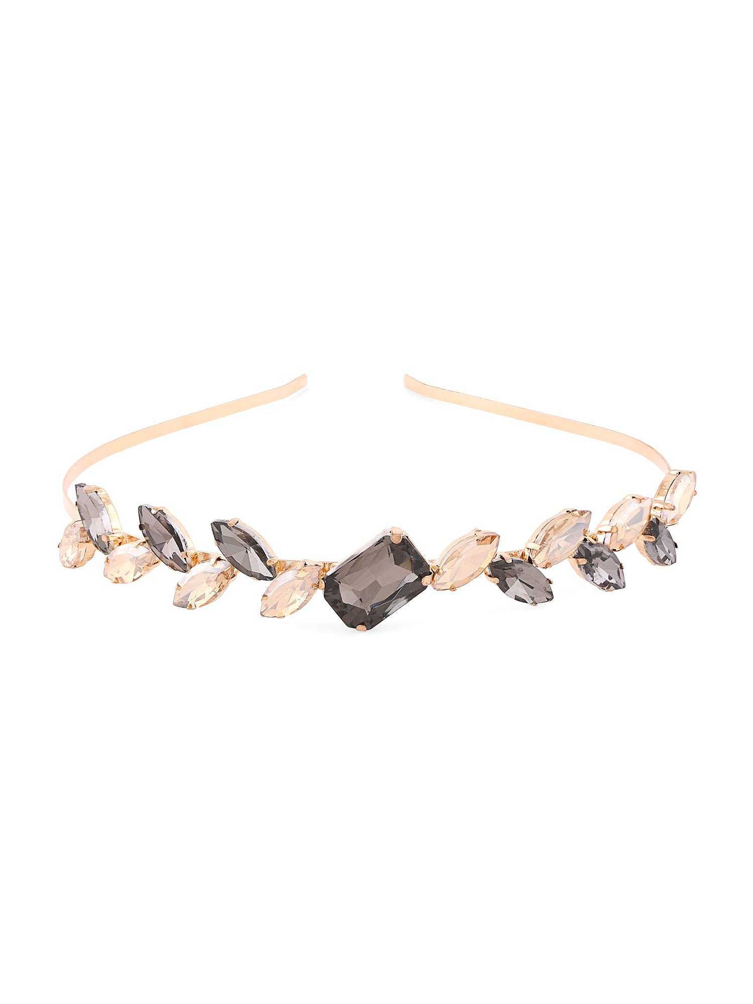 Zaveri Pearls Black Rhinestones Embellished Contemporary HairBand For Women-ZPFK14503-image-12