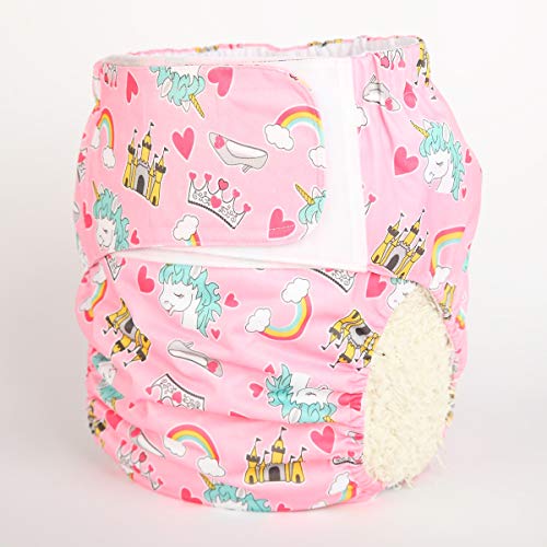 Sigzagor Teen — Fralda de tecido adulto reutilizável para incontinência por deficiência, Pink Heart