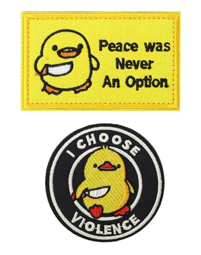 Lot de 2 écussons tactiques amusants brodés avec inscription « Peace Was Never An Option », accessoires de bricolage, vestes, uniformes, vêtements, chapeaux, jeans, sac à dos.