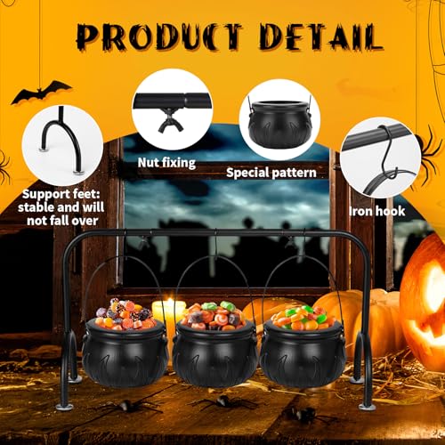 Rdogeia 24HALLOWEEN Halloween Decorations Indoor,Halloween Decor- Set Of 3 Halloween Witches Cauldron Candy Serving Bowls thumb #5