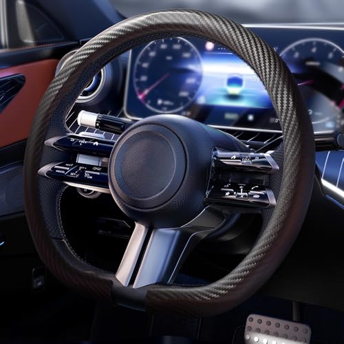 「ティエスオ」 ニッサン ノート E12 E13 ハンドルカバー ステアリングカバー D型 Sサイズ 握りやすい 薄いタイプ 車用品 オシャレ ギフト 軽自動車 汎用 カーアクセサリー 1P カーボン調 MK2-DS