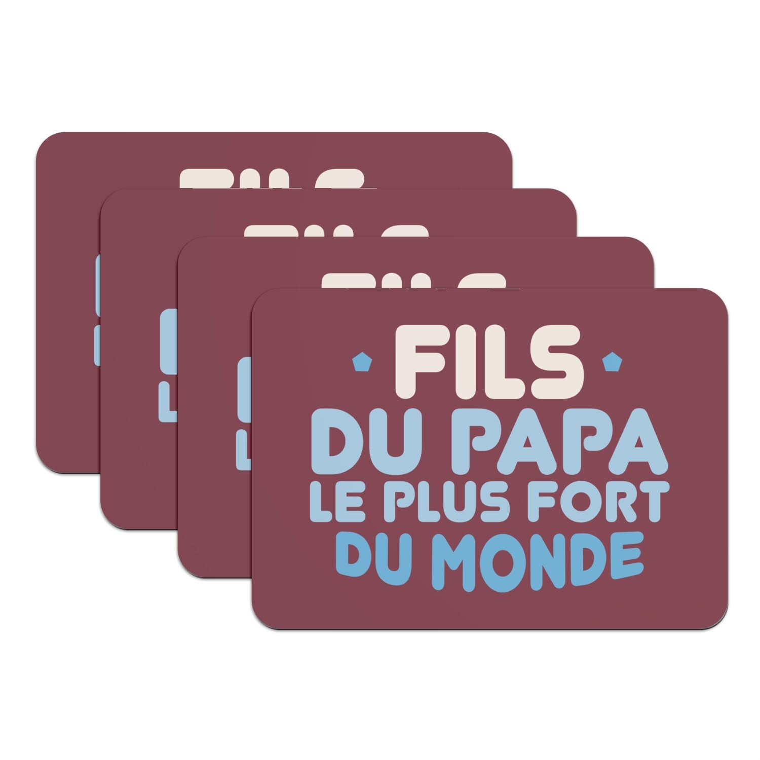Set de table Fils du Papa le Plus Fort du Monde : idée cadeau de table pour la Fête des Pères