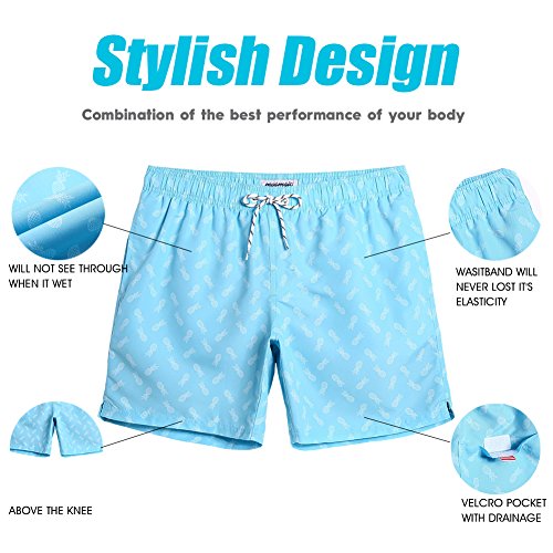 Image of maamgic Mens Slim Fit Swim Shorts Swim Trunks 7 inch Quick Dry Mens Bathing Suits with Mesh Lining