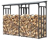 holzlager bauen werkstatt Maße L/B/H: 130x70x185cm. Die 70cm Tiefe bietet Platz für 2 Holzscheite hintereinander, um das Platzvolumen voll nutzen zu können