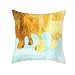 ANAZOZ Fundas Cojines 50x50 para Sofa,Fundas de Cojin Poliéster Fundas Cojines Pintura de Arte Oro Cian Claro