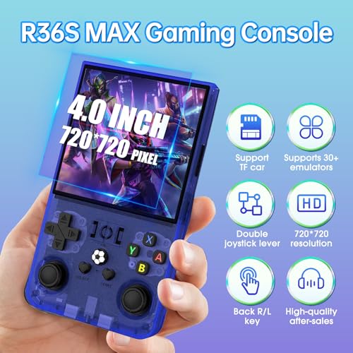 Console de Jeu Portable rétro R36MAX, écran IPS 4 Pouces, Plus de 30 émulateurs Populaires, Plus de 22 000 Jeux Classiques, Carte TF 128 Go, Batterie 4 000 mAh - Violet – Image 4