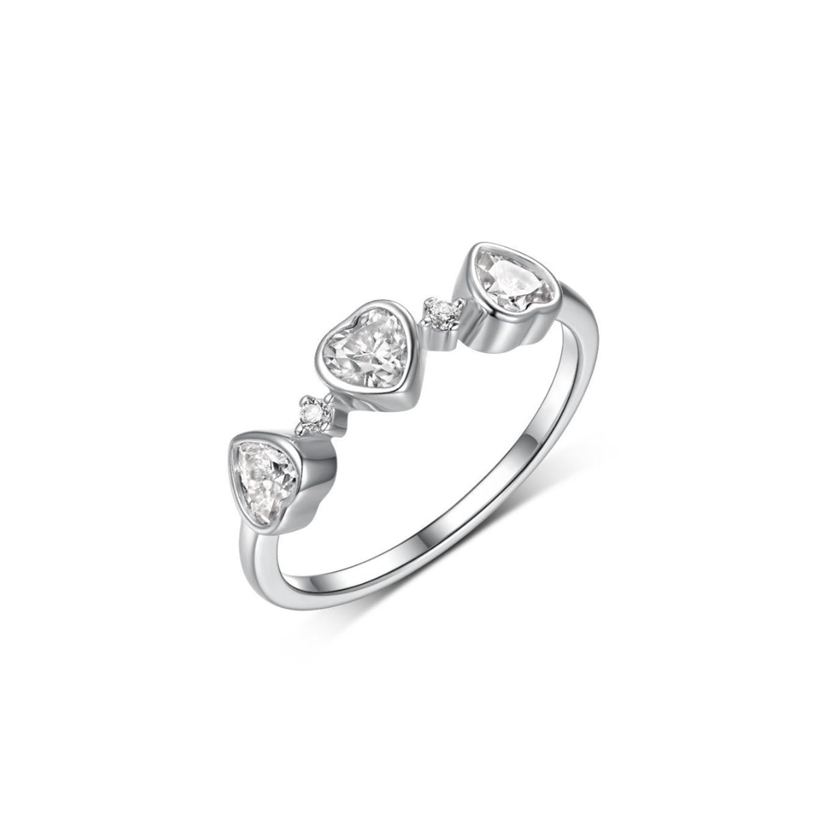 Anillo de oro con moissanite para mujer, alianzas de oro blanco con corazón, anillos de compromiso, oro auténtico Moissanite para mujeres