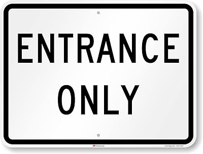 SmartSign 18 x 24 inch “Entrance Only†Metal Sign, 80 mil Aluminum, 3M Laminated Engineer Grade Reflective Material, Black and White