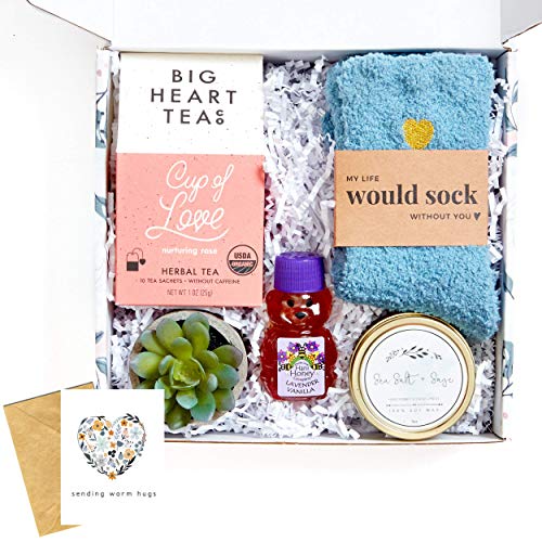 UnboxMe Care Package For Women | Get Well Soon Gift Feel Better Soon | Stress Relief Gift Self Care Encouragement Gift, Mother s Day Gift Box, Happy Birthday Gift (Warm Hugs Card)