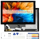 for Microsoft Surface Pro 3 LCD Screen Replacement - for Surface Pro 3 1631 V1.1 LCD Display Touch Screen for Microsoft LTL120QL01-003 TOM12H20 Digitizer Glass Assembly Repair Kits (Black,12.0 inch)