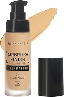 Swiss Beauty Airbrush Finish Full Coverage Foundation | Full Coverage Up To 8 Hours | Waterproof & Lightweight | Natural M... Price In India