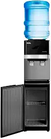 Bebedouro de Coluna para Garrafão com Armário Eos Mineralle Compressor Preto Ebc01pca 220v