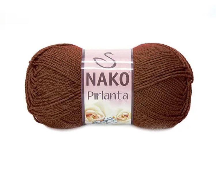 NakoPirlanta Crochet and Knitting Yarn 1PC (Color Brown no. 3303)