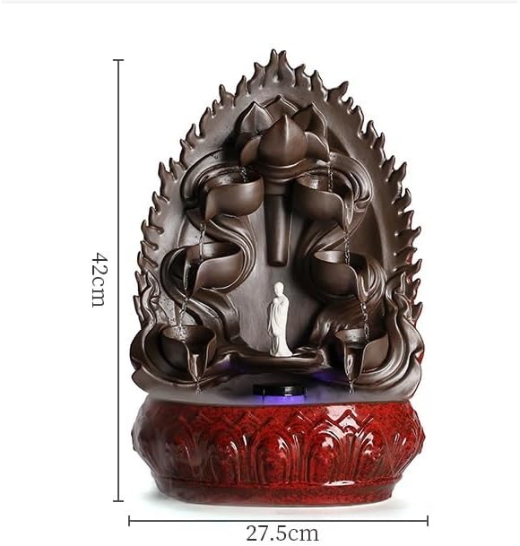Water Fountains Indoor Tabletop Fountain Creative Water Flowing Ornaments Fountain Humidifier Chinese Zen Home Office Living Room Study Desktop Decorations Tabletop Fountain