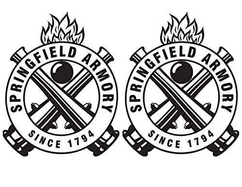 Springfield Armory Since 1794 Vinyl Sticker Decal (2 Pack) - 3x3 Inches - for Hard Hat Car Truck SUV Van Window Bumper Wall Laptop MacBook Tablet Cup Tumbler and Any Smooth Surface