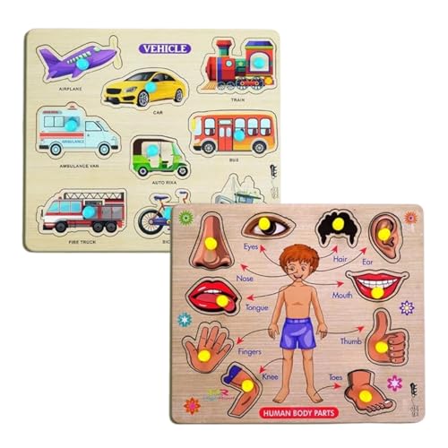 RiansCart Vehicles and Human Body Parts Wooden Jigsaw Puzzle for Kids, Preschool Learning Toy (B0D7X9D25M) Amazon Price History, Amazon Price Tracker