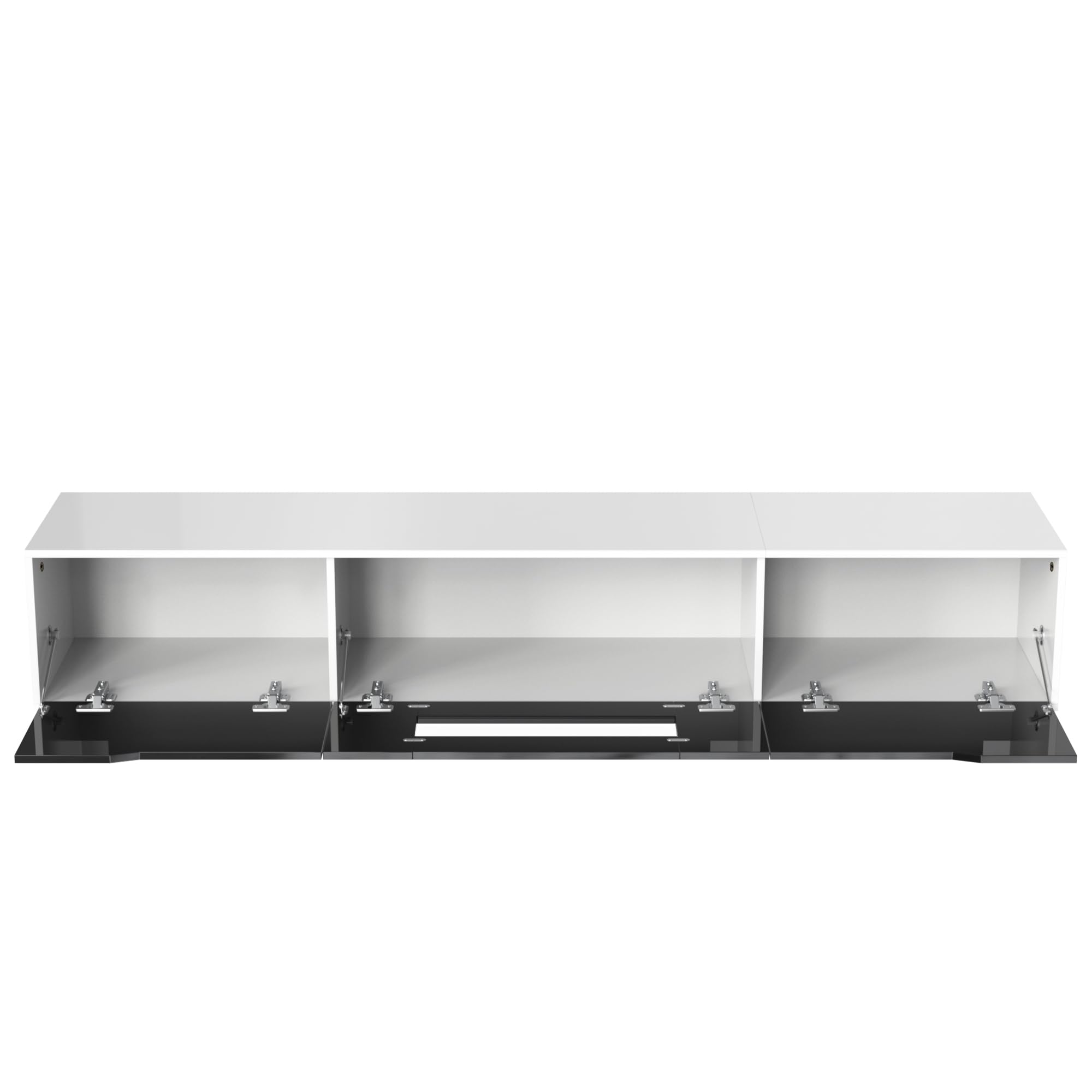 MURUL Mueble para TV con iluminación LED que cambia de color, color negro y blanco