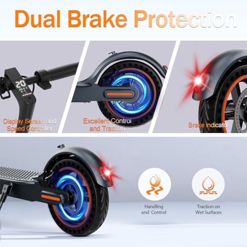 Trottinette électrique pliable 500W avec pneus increvables et application connectée