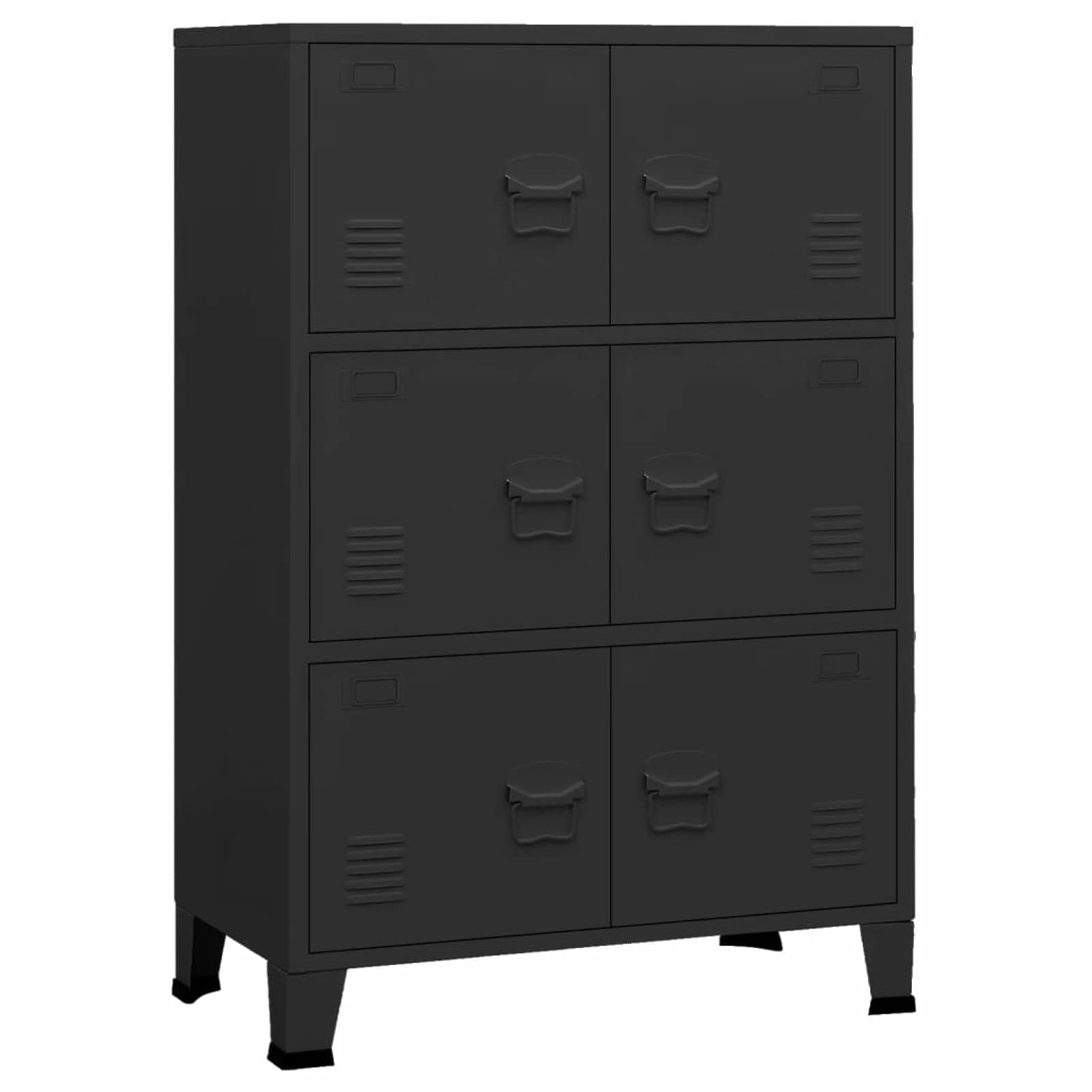 Armario archivador Armario Metalico Armario Oficina Muebles Oficina Armario archivador con Puertas y 2 Estantes 75x40x115 cm Negro