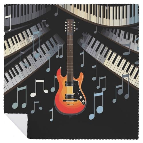 Servilletas de tela estampado piano guitarra 4 unidades miniatura 6