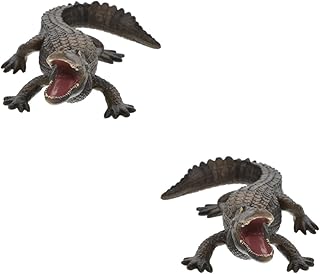 Abaodam 2 Peças Modelo De Crocodilo Simulado Carro Playset Crocodilo Falso Crianças Crocodilo Brinquedo Figura De Crocodilo Estátua Simulação Crocodilo Animal Estatueta Brinquedos