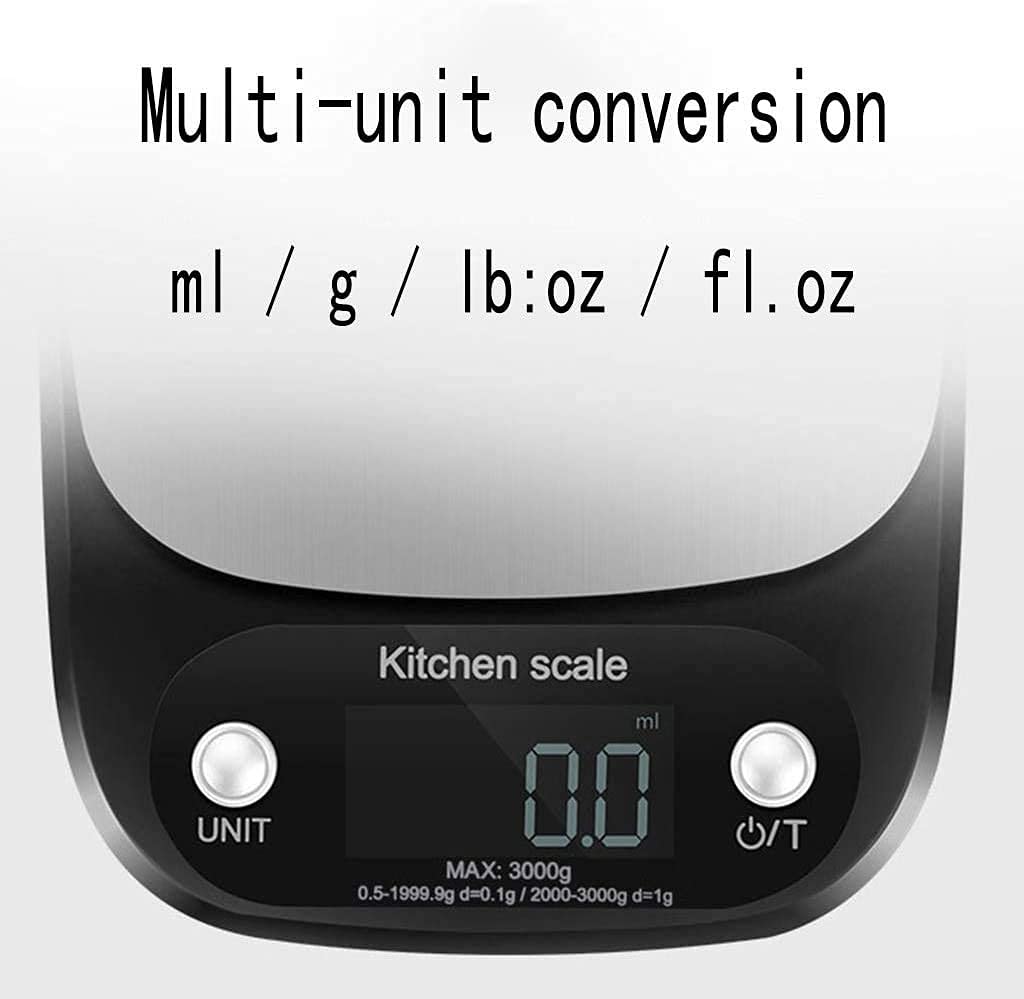 Balance électronique 10 kg/0,1 g Balance de Cuisine numérique de Haute précision Mini Balance de Poche pour Bijoux (Noir-3kg/0,1g)