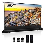 Elite Screens Kestrel Tab-Tension Pro CineGrey 4D, 150" Diag. 16:9, Standard Throw Ceiling Ambient Light Rejecting (CLR/ALR) Tab-Tensioned Electric Floor-Rising Projector Screen, FTE150H3-C4D