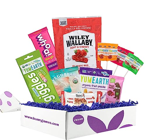 Healthy Vegan Candy Gift Box - Healthy Gift - Mix Of Sour And Sweet Vegan Candy Great Vegan Gift Basket Alternative, Amazing Gifts For Her And College Student Gift Care Package #TOP26