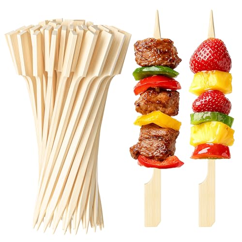 BOWXUR 300 Pack Bamboo Appetizer Skewers 4.7 Inch Cocktail Picks for Appetizers Charcuterie Toothpicks Decorative Party Picks Bamboo Cocktail Sticks for Drinks and Food