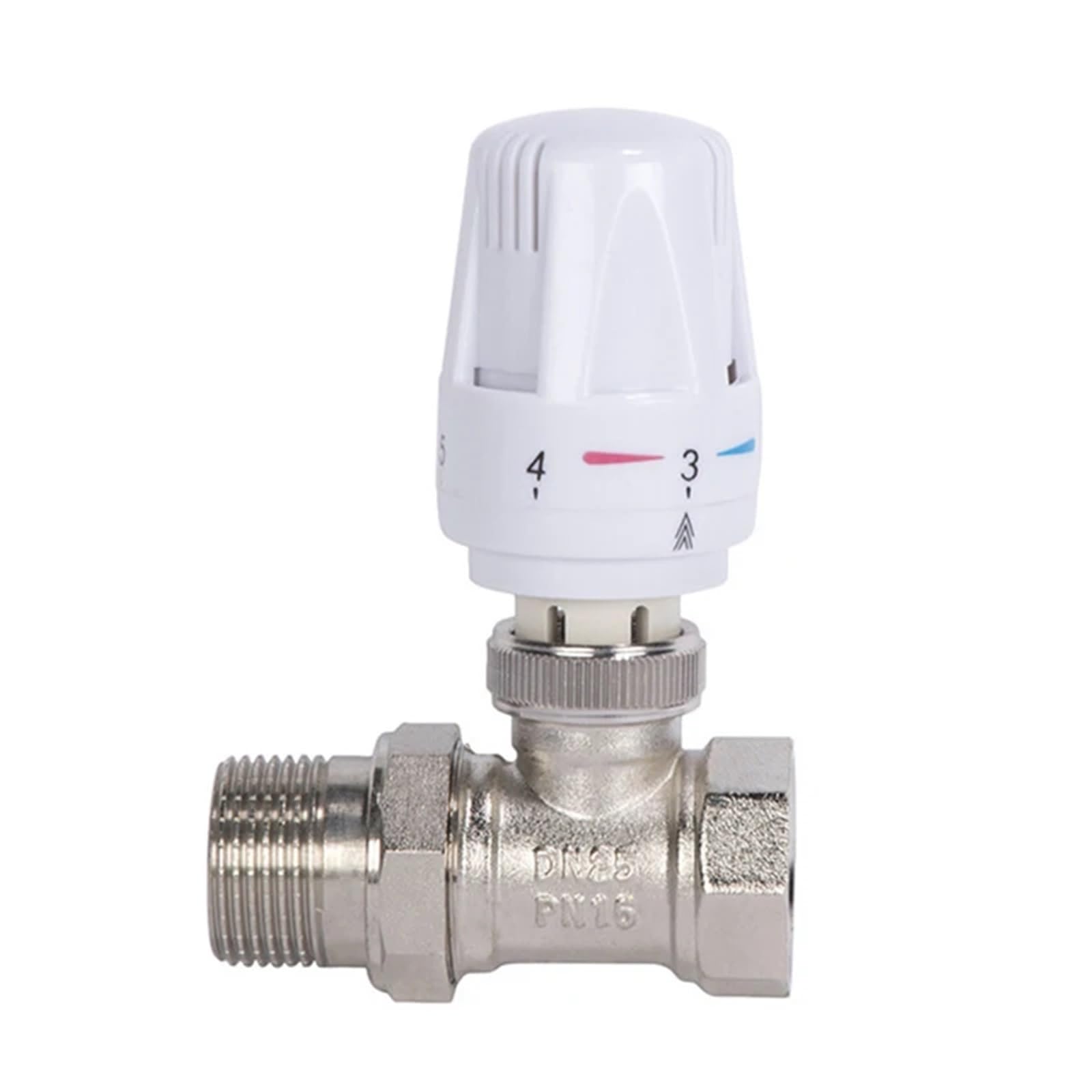 Mosiężny zawór termostatyczny grzejnika 1/2 "3/4" 1", automatyczny zawór regulacji temperatury typu prostego, ogrzewanie podłogowe (3/4")
