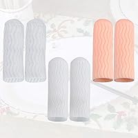 Vista 4 de 3 pares de protectores para cunas de goma para coser en la punta de los dedos, protectores de pegamento caliente, fundas protectoras, guantes