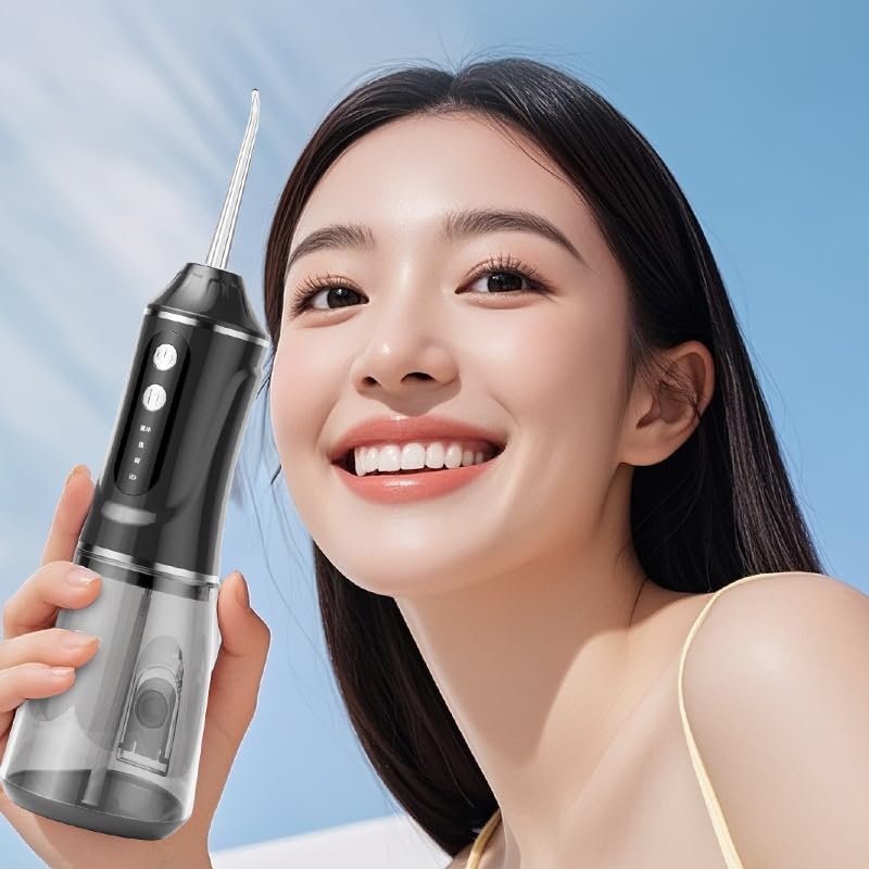 Image of Water Flosser for Teeth Cordless, 380ML Electric Dental Flosser 4 Modes & 6 Jet Tips for Oral Care, Rechargeable Floss DIY Mode IPX7 Waterproof, Portable Oral Irrigator for Travel and Home Gift .