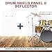 PENNZONI Drum Shield 4ft Single Panel w/Deflector & Chrome Hinges, Premium Clear Acrylic Panel, Drum Screen