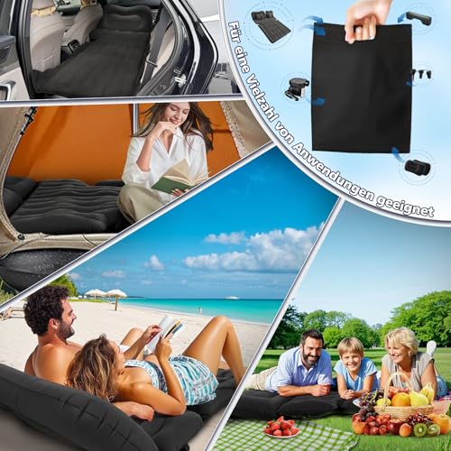 FORMIZON SUV Aufblasbare Matratze, 180 * 140cm Auto Luftmatratze, Aufblasbare Matratze Kofferraum mit Luftpumpe und 2 Kissen, Tragbare Doppelseitige Dickere Auto Bett für Reisen Camping Outdoor