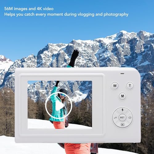 Cámara Digital 4K 56MP Autofocus Zoom 16x Compacta Blanca miniatura 4