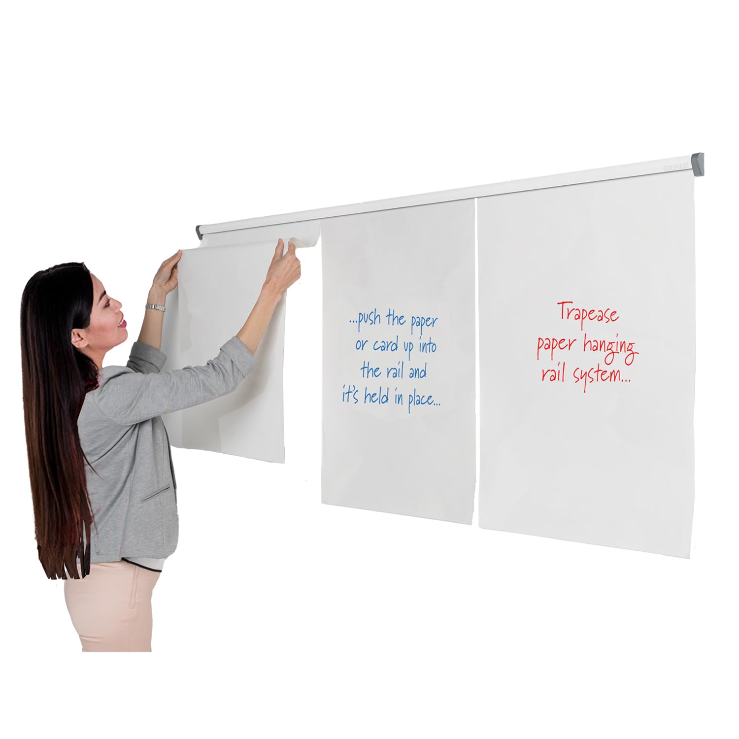 Wonderwall Flipchart Pad Holder | Wall Mounted Paper Display Rail | 600 mm | Ideal for School, Classroom