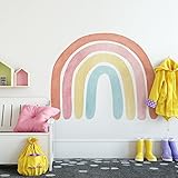 ウォールステッカー 虹 子供部屋 子供 壁紙 おしゃれ かわいい レインボー レインボウ 男の子 女の子 キッズ ステッカー 階段 玄関 廊下 虹の壁紙ステッカー (ビッグ虹 LGWS020)