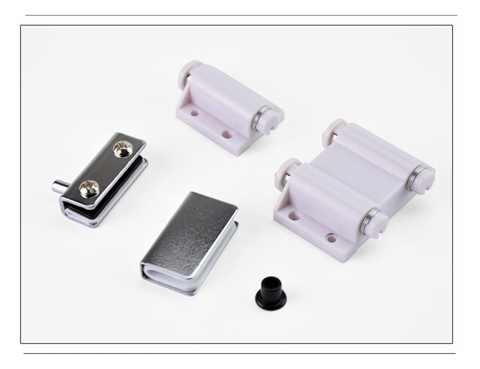 Perno de puerta, cerradura baño, 1 juego herrajes for puertas gabinete, clip vidrio, eje for muebles, cierre succión for, táctil abierto, botón accesorios hardware(D)
