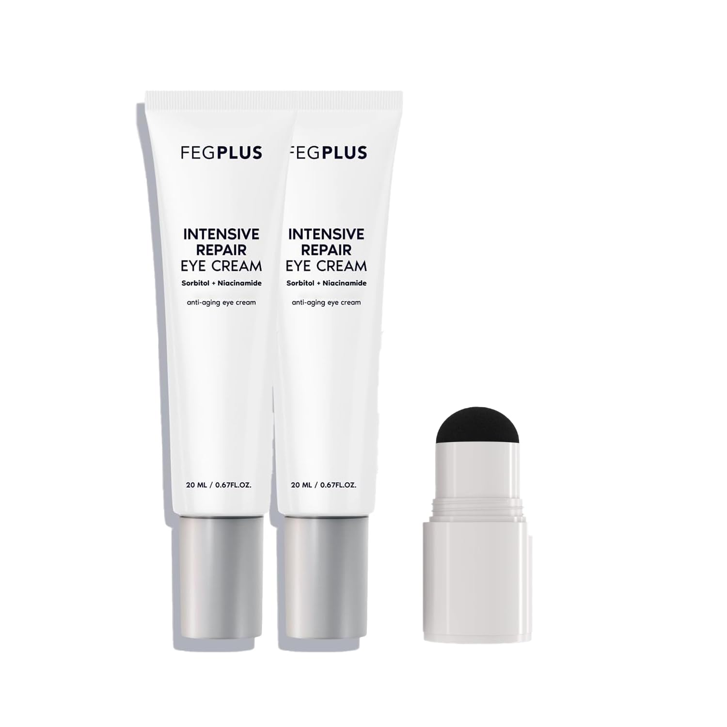 2PCS Under Eye Cream with Gift free One Step Brow Stamp Shaping Kit for Dark Cirles, Wrinkles Care (20ml) Anti Aging Cream Gel to Smooth Fine Lines and Hydrate Eye Area