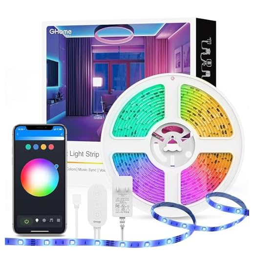 Smart LED Light Strip, 16.4ft Smart WiFi Light Compatible with Alexa and Google Home, App and Voice Control, Music Sync, 16 Million RGB Color Changing Dimmable LED Lights for Bedroom, Party, Desk, TV