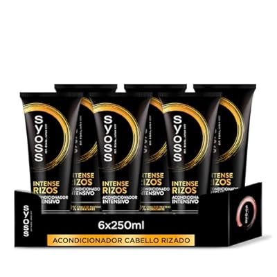 Syoss Intense Rizos Acondicionador 250ml  Pack de 6  Hidratación y Definición para Cabello Rizado  Control del Encrespamiento