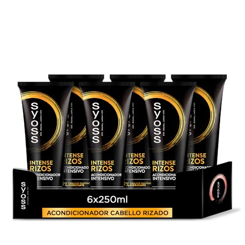 Syoss Intense Rizos Acondicionador 250ml, Pack de 6, Hidratación y Definición para Cabello Rizado, Control del Encrespamiento