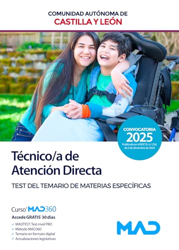 Portada de Técnico/a de Atención Directa . Test del temario de materias específicas